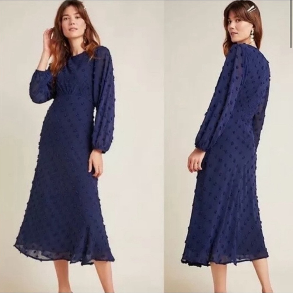 Anthropologie NWT Eri + Ali Textured Dot Dress size 0